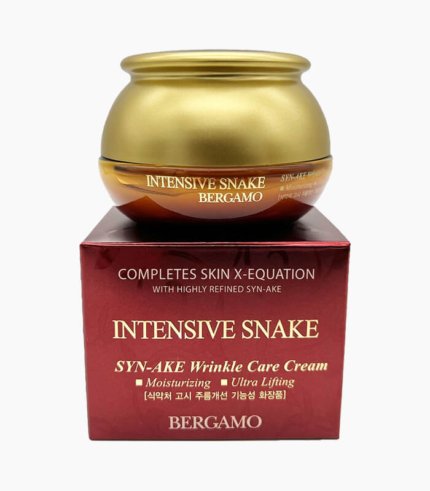 Антивозрастной крем для лица с витамином E и пептидом змеиного яда Bergamo Intensive Snake Syn Ake Wrinkle Care Cream